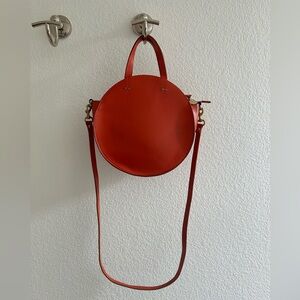 Clare V round top handle tote in poppy